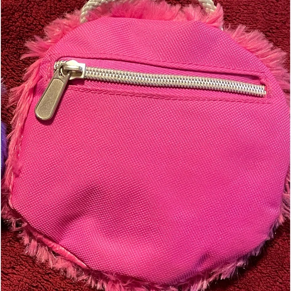 👛 It’s her own little FUZZY MONSTER Coin Purse by UNDERRATED Pink w goggly eyes